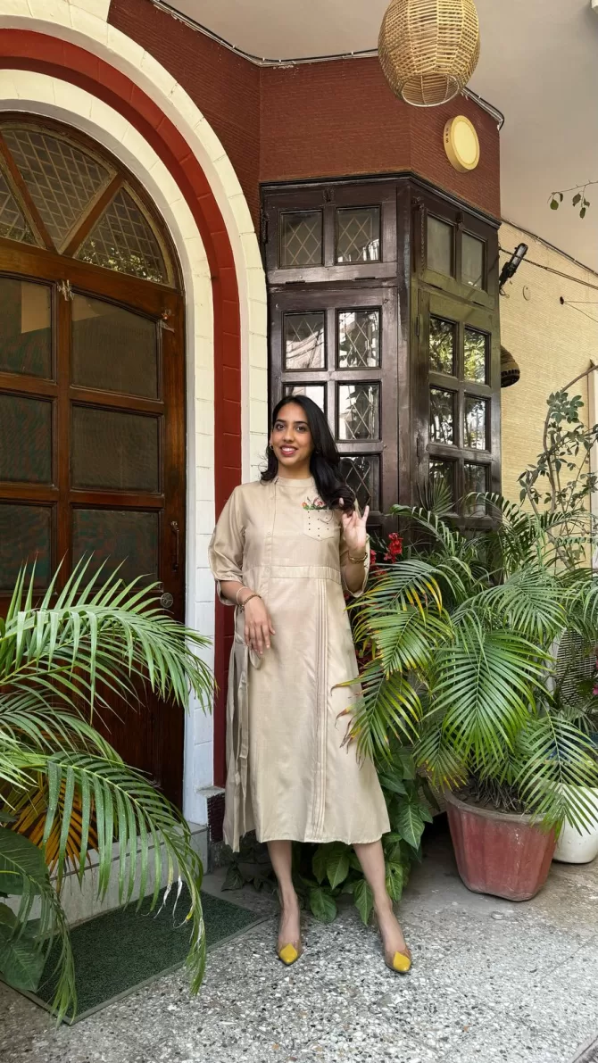 Ruby Embroidered Dress - Cream