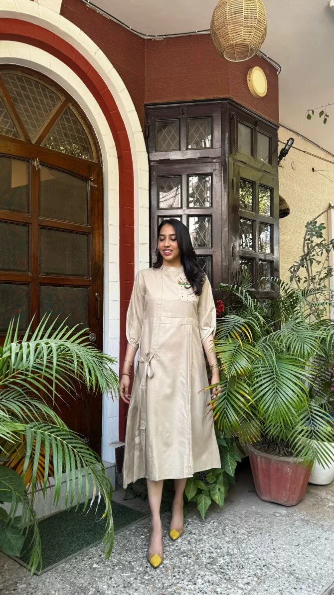 Ruby Embroidered Dress - Cream