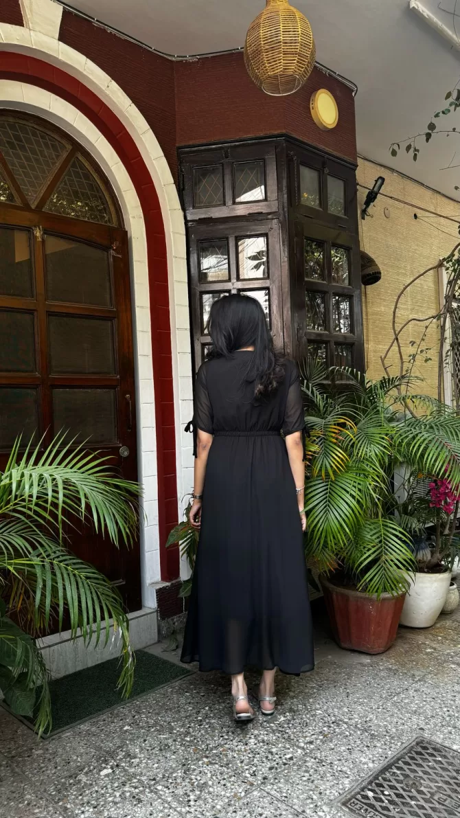 Black Georgette Maxi Dress