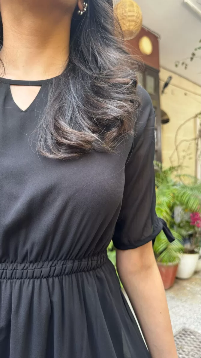 Black Georgette Maxi Dress