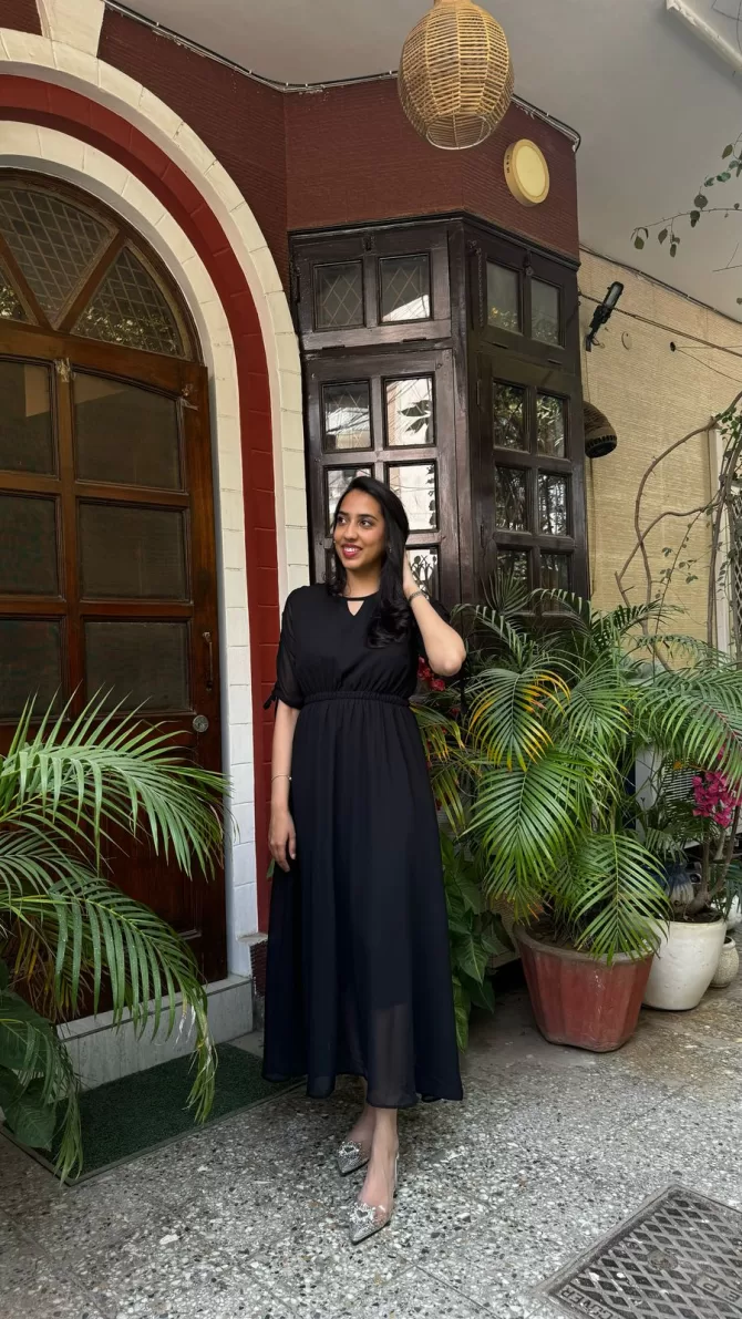 Black Georgette Maxi Dress