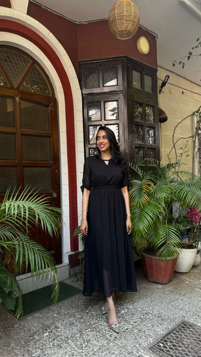 Black Georgette Maxi Dress