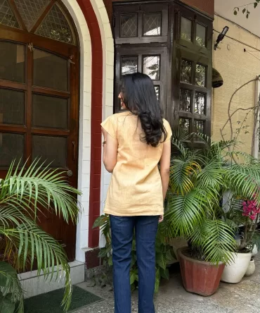 Embroidered Cotton Tunic – Yellow 2