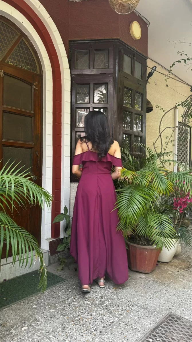 Wine Drop Shoulder Dress