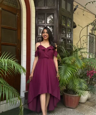 Wine Drop Shoulder Dress