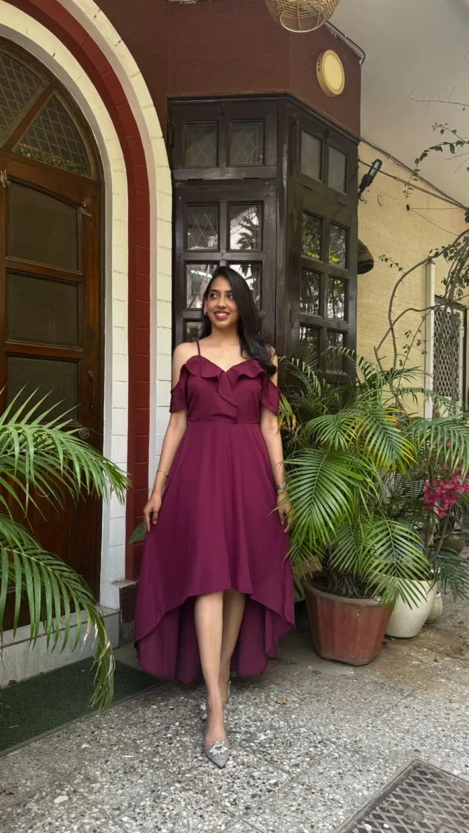 Wine Drop Shoulder Dress
