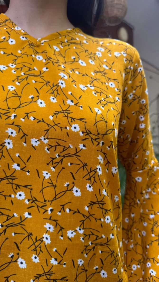 Bell Sleeved Top - Yellow