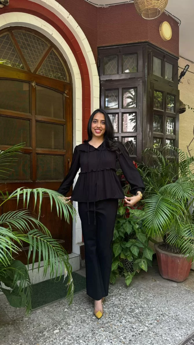 Tiers & Twirls Layered Top - Black (Premium Collection)