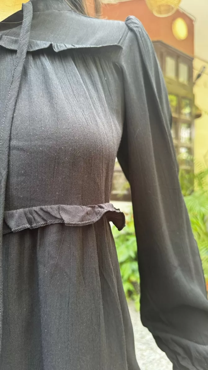Tiers & Twirls Layered Top - Black (Premium Collection)