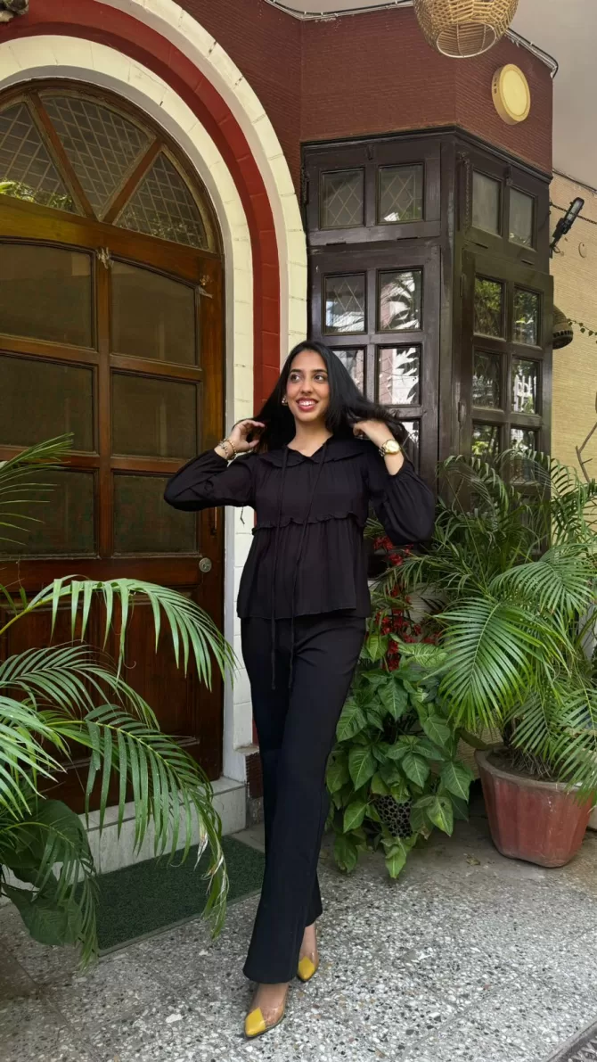 Tiers & Twirls Layered Top - Black (Premium Collection)