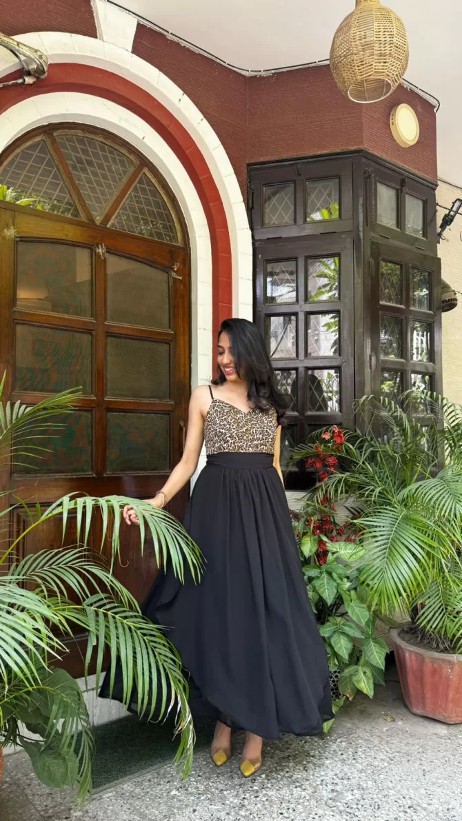 Petals Layered Maxi Dress - Animal