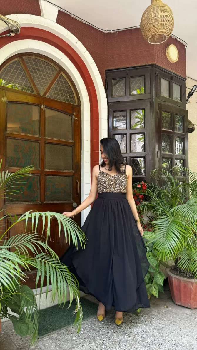 Petals Layered Maxi Dress - Animal