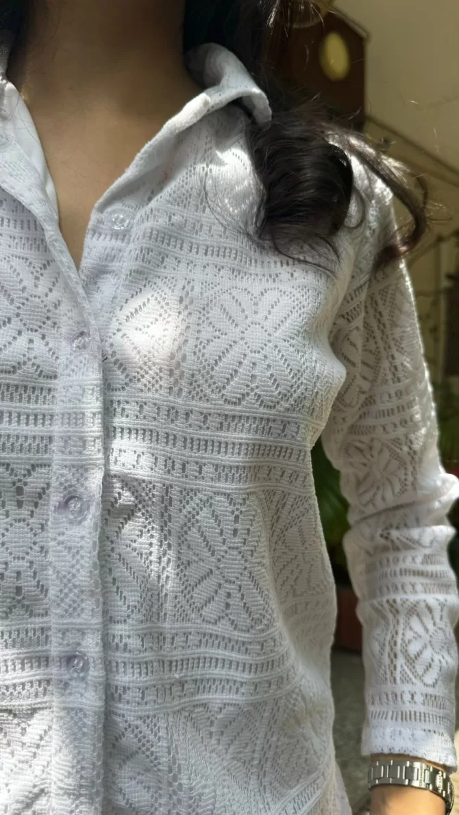 Crochet Inspired Co-Ord Set - White