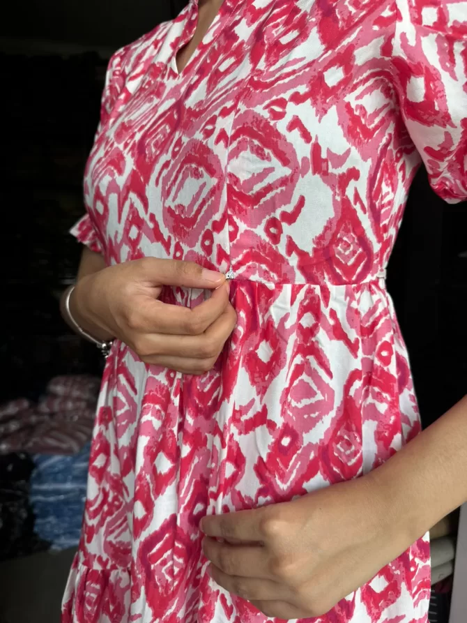 Maternity Serene Tiered Maxi (Luxe Collection) - Pink
