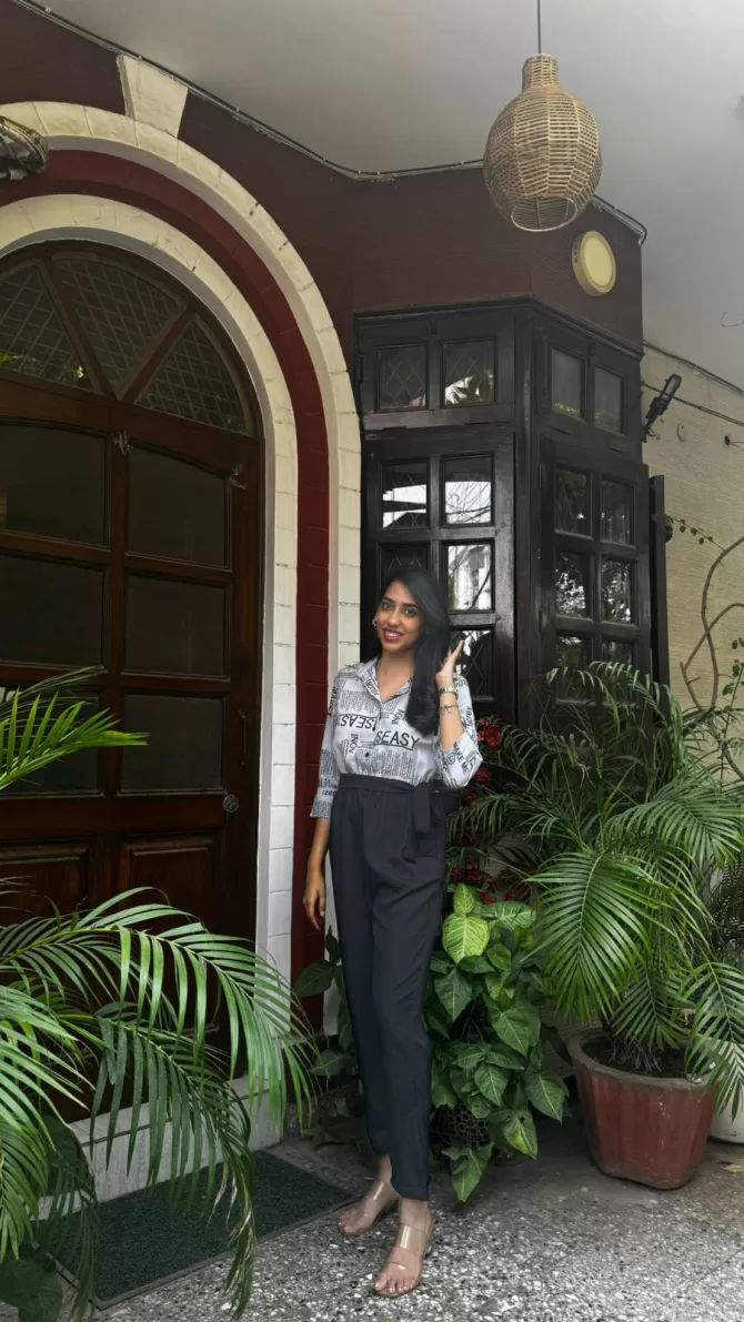 Magazine Printed Jumpsuit - Grey