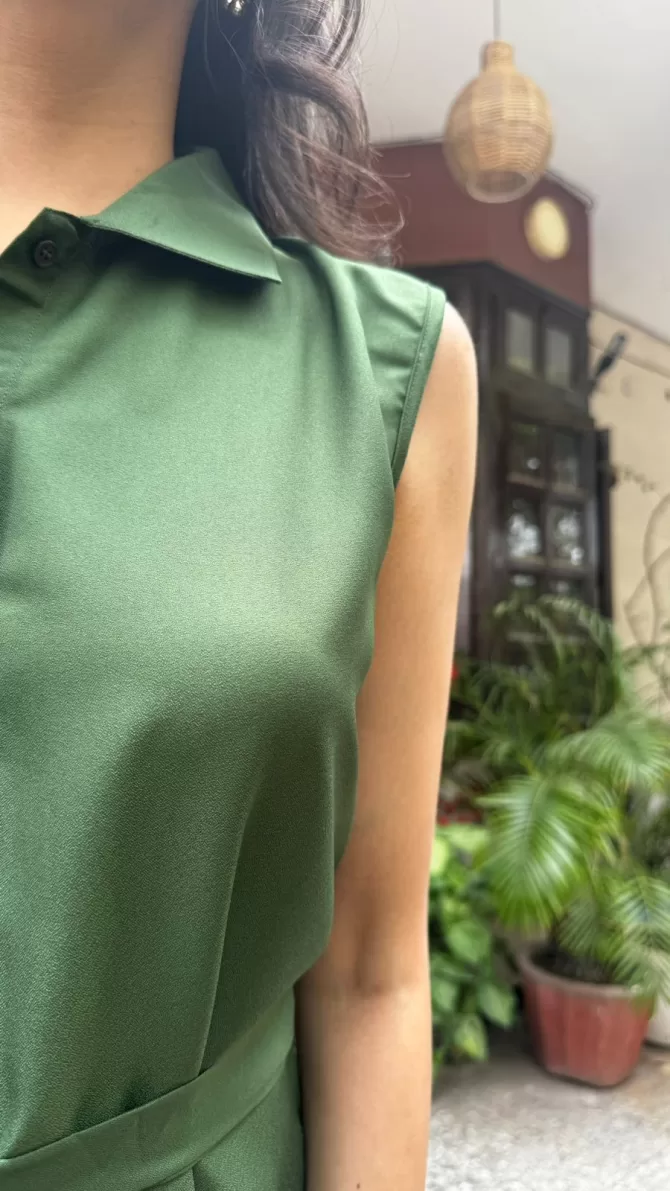 Hero Georgette Jumpsuit - Green