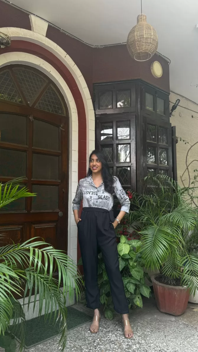 Magazine Printed Jumpsuit - Grey
