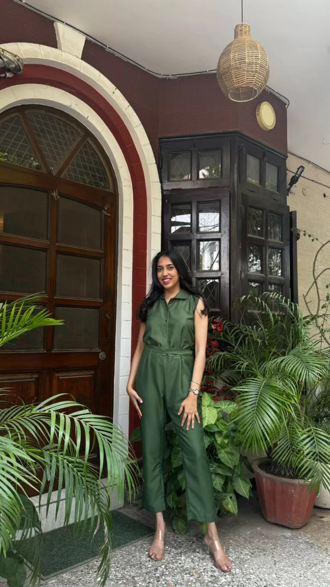 Hero Georgette Jumpsuit - Green
