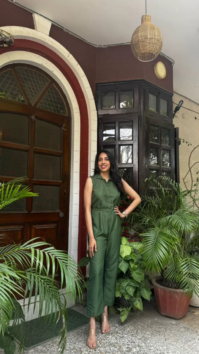 Hero Georgette Jumpsuit - Green
