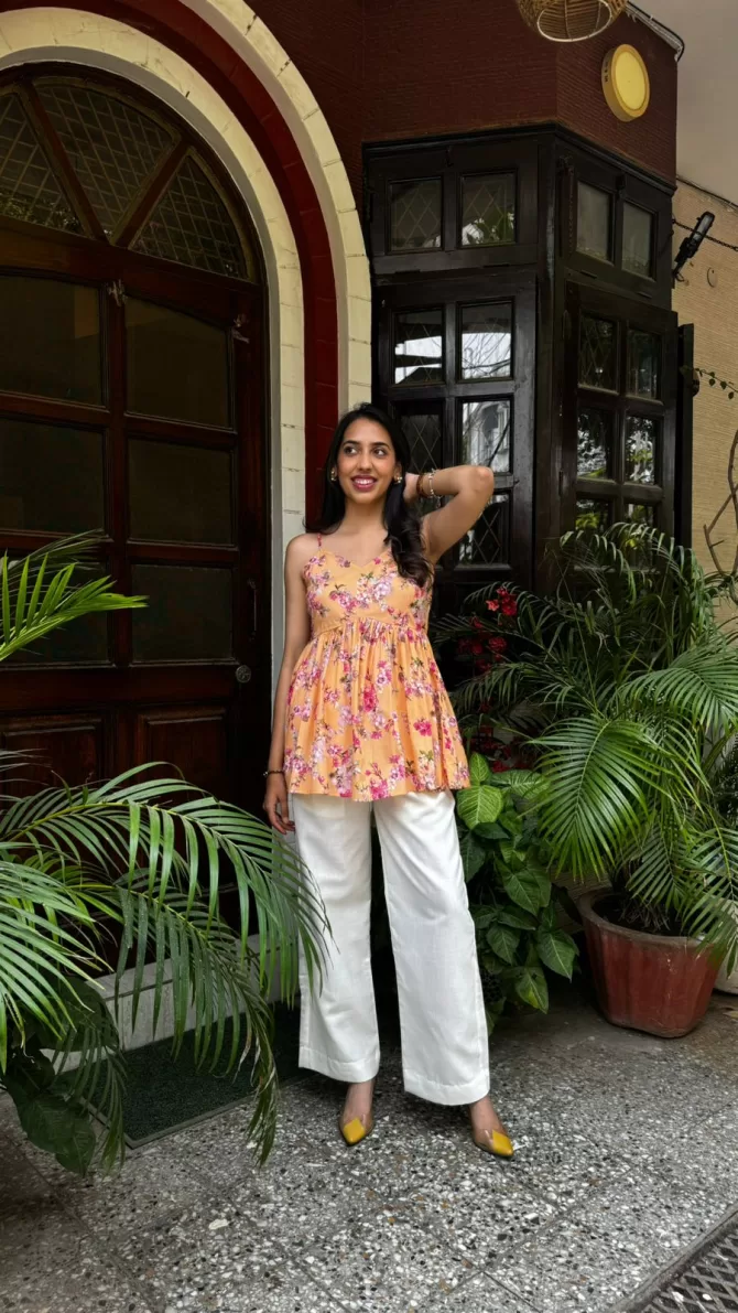 Straight Wide Cotton Pants - White