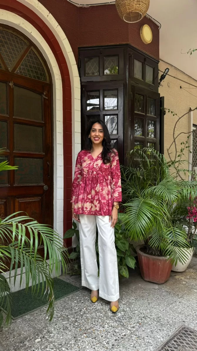 Straight Wide Cotton Pants - White