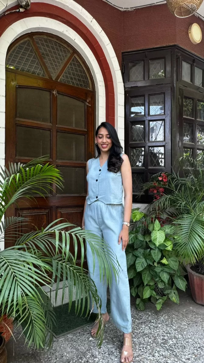 Cotton Waistcoat Set - Mint