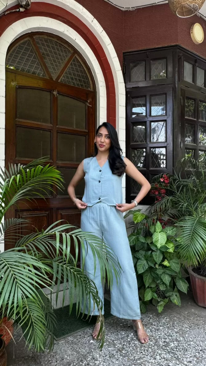 Cotton Waistcoat Set - Mint