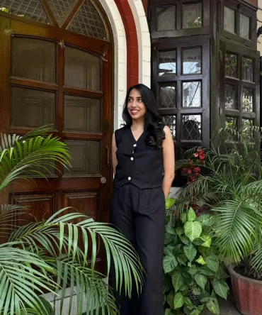 Cotton Waistcoat Set – Black – WITH SLEEVES FABRIC