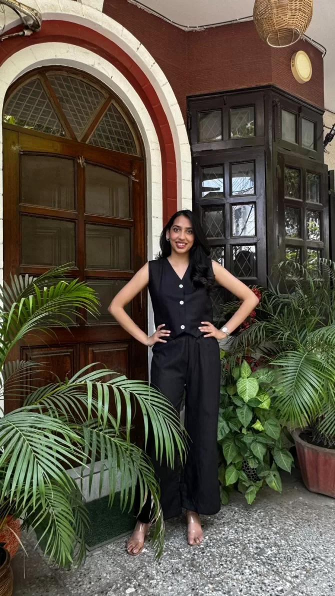Cotton Waistcoat Set - Black
