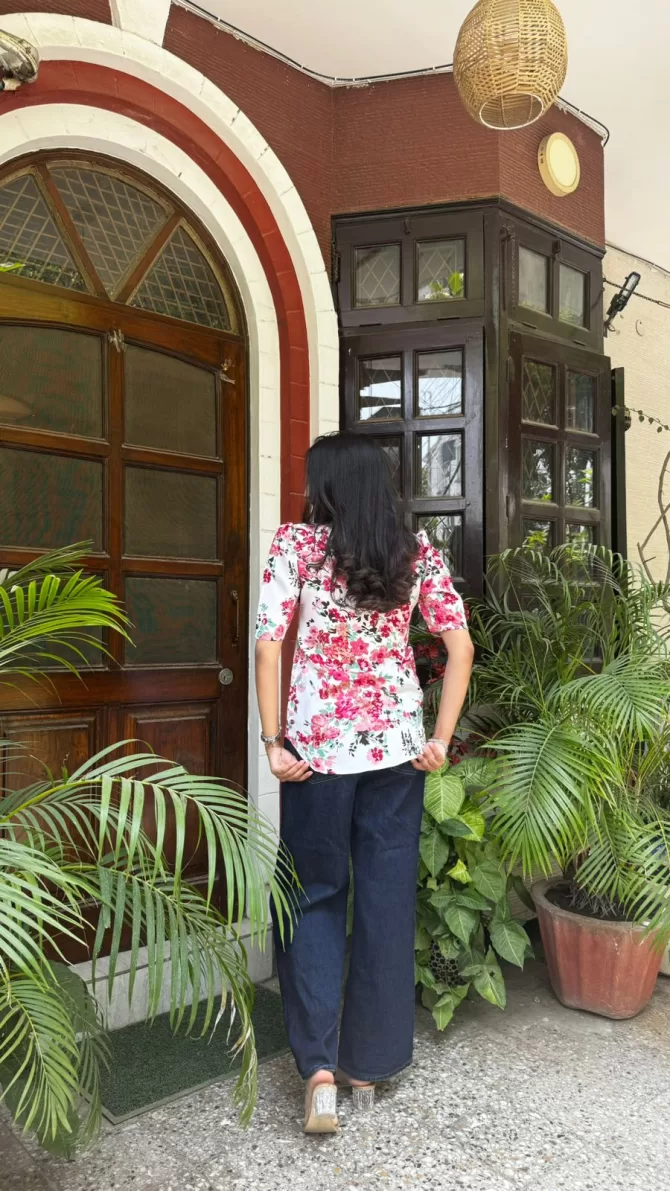 Wild Rose Puff Top