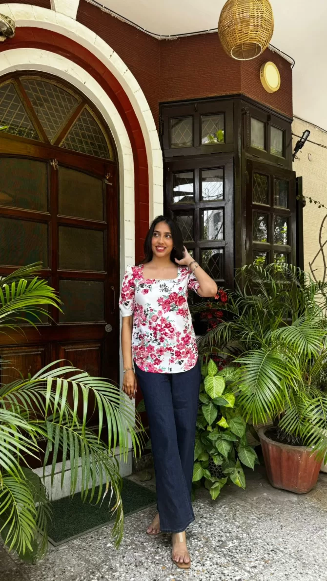 Wild Rose Puff Top