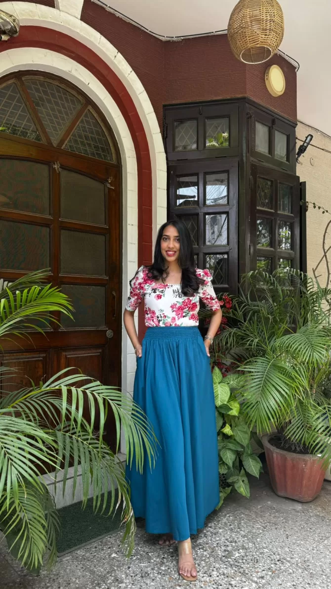 Teal Solid Palazzo (Free Size)