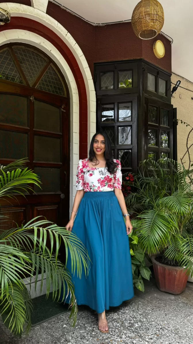 Teal Solid Palazzo (Free Size)