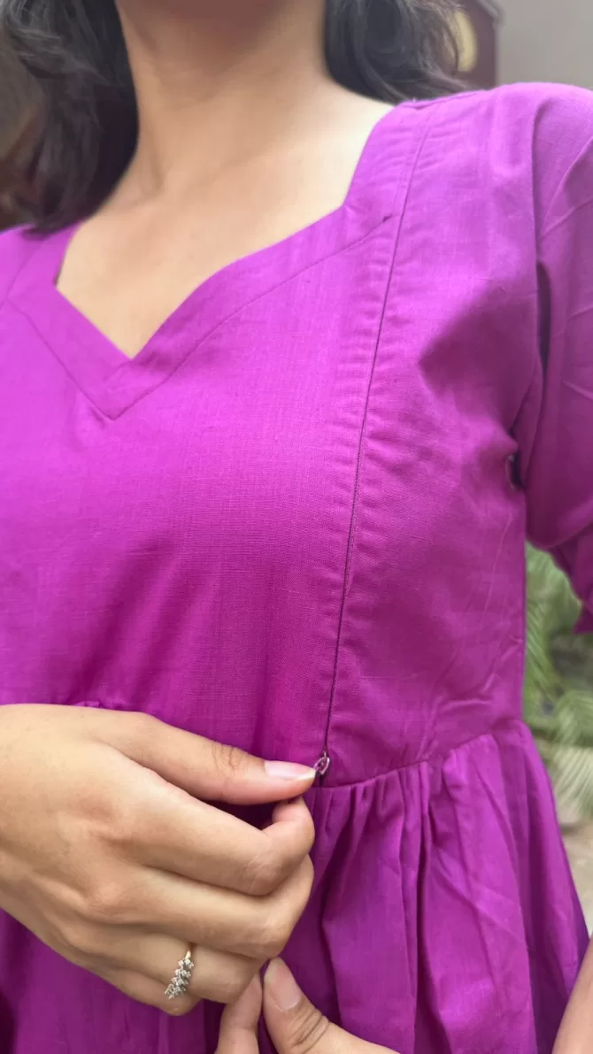 Maternity Splash of Color Cotton Maxi - Purple