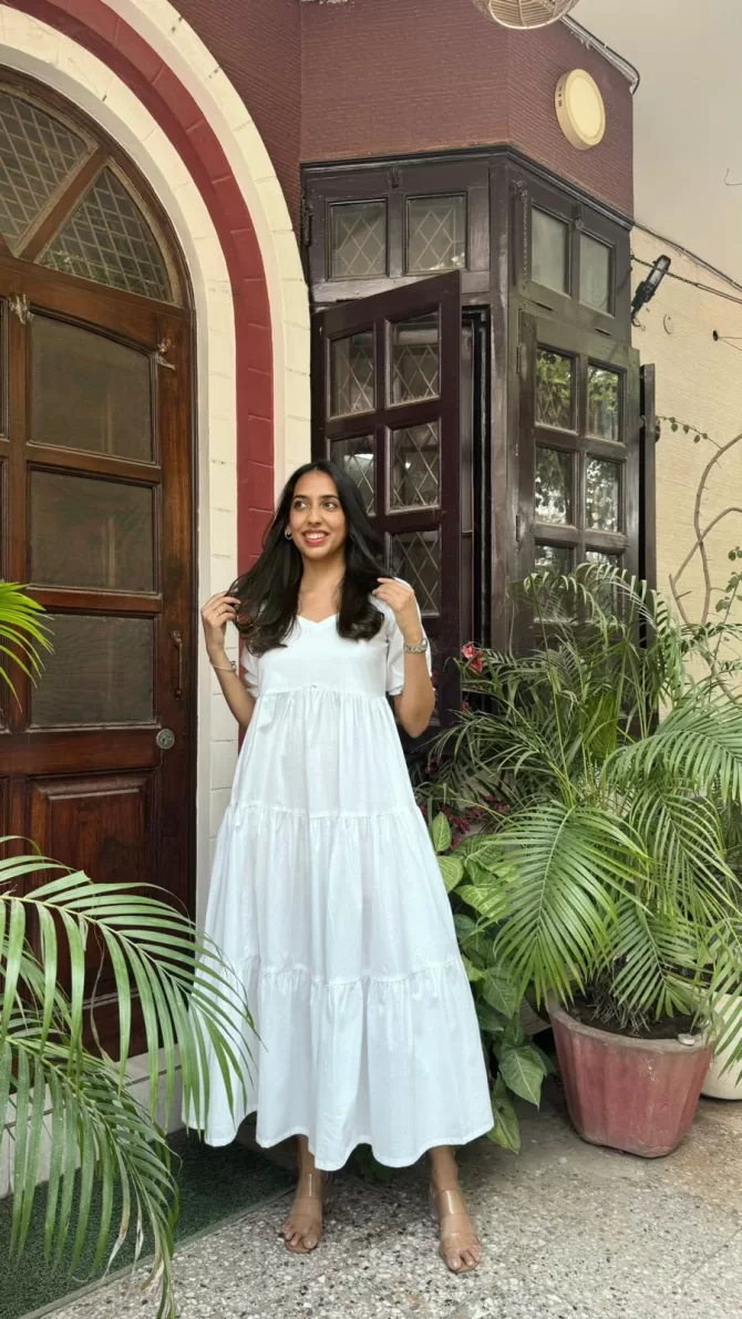 Splash of Color Cotton Maxi - White