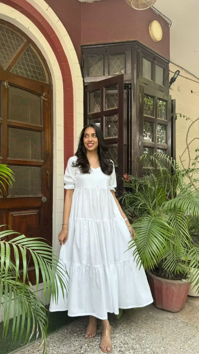 Splash of Color Cotton Maxi - White