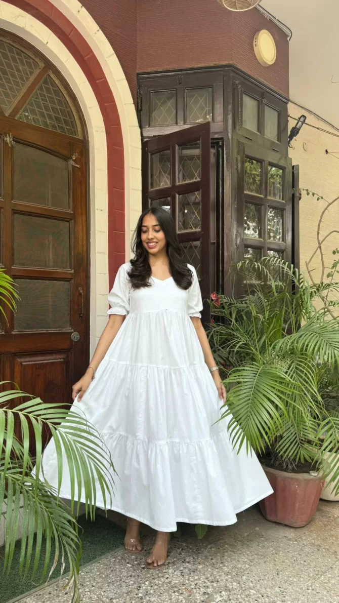 Splash of Color Cotton Maxi - White