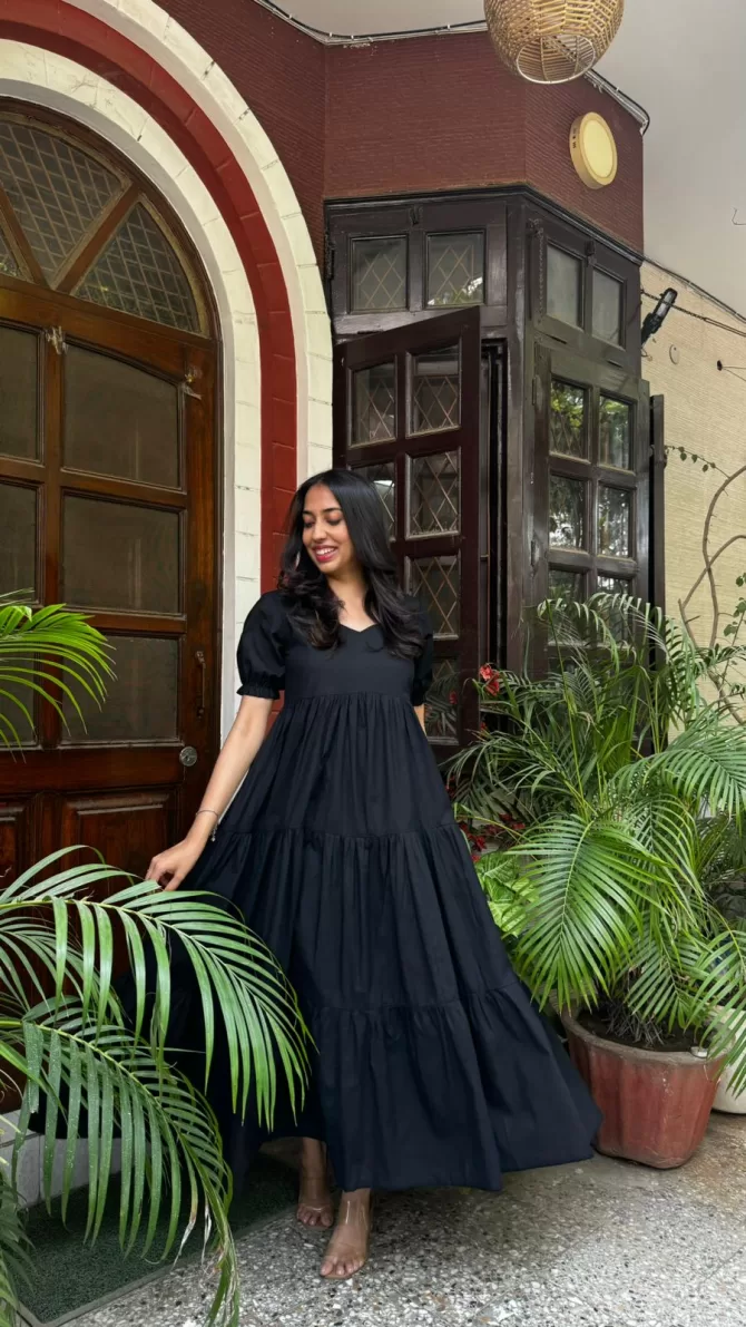 Splash of Color Cotton Maxi - Black
