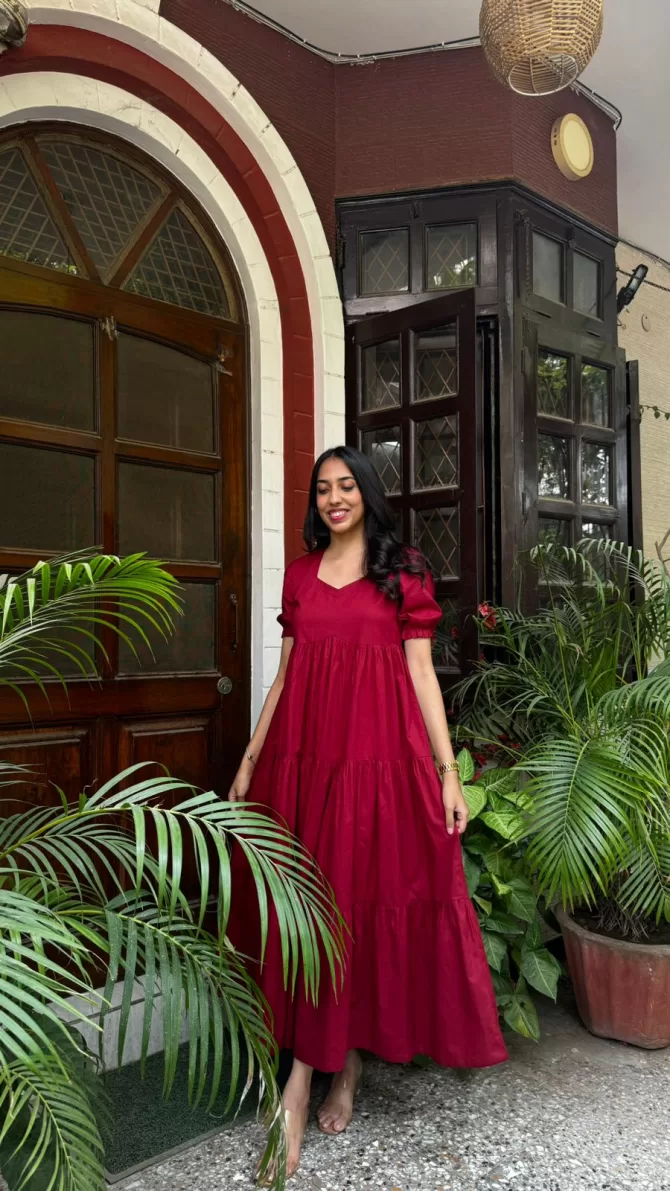 Splash of Color Cotton Maxi - Maroon