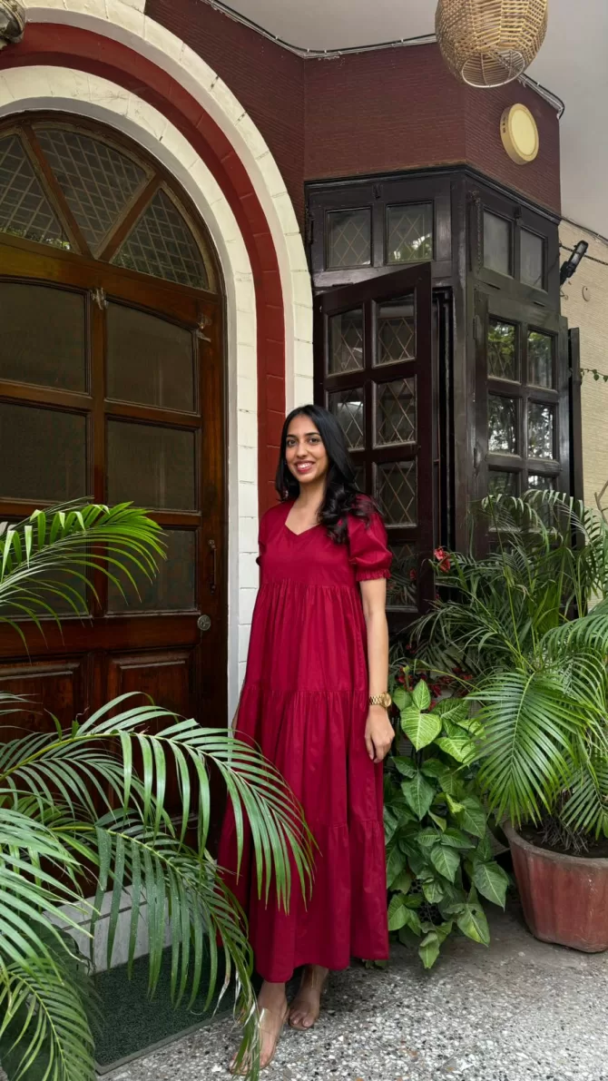 Splash of Color Cotton Maxi - Maroon