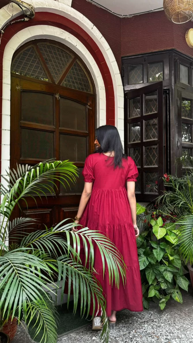 Splash of Color Cotton Maxi - Maroon