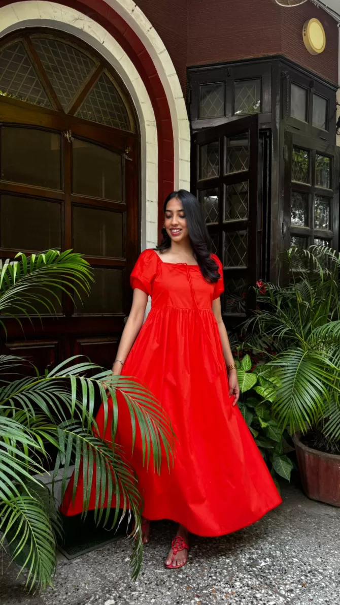 Fairytale Cotton Maxi - Blood Orange (Premium Fabric)