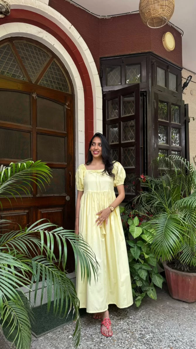 Fairytale Cotton Maxi - Butter Yellow (Premium Fabric)