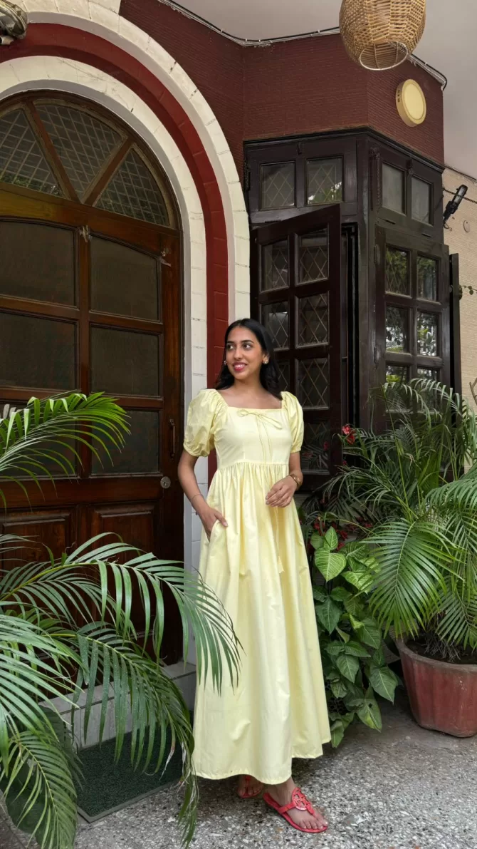 Fairytale Cotton Maxi - Butter Yellow (Premium Fabric)