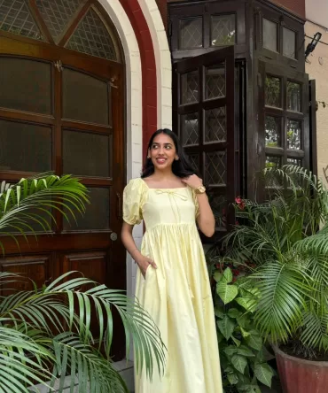 Fairytale Cotton Maxi – Butter Yellow (Premium Fabric)