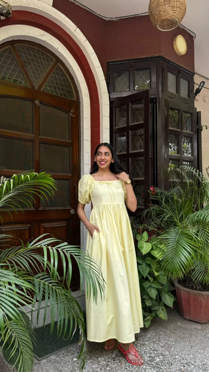Fairytale Cotton Maxi - Butter Yellow (Premium Fabric)