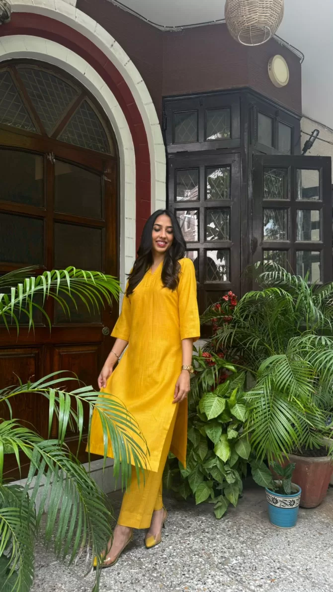 Luxe Lady Cotton Set - Mustard