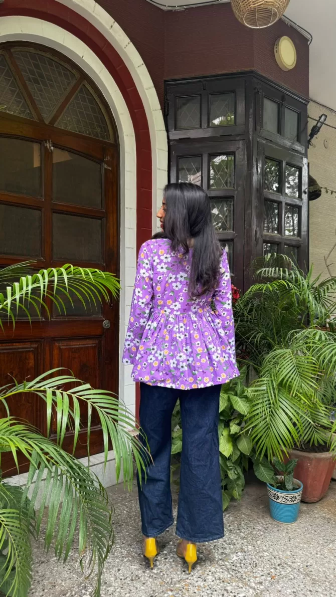 Dahlia Cotton Tunic - Purple