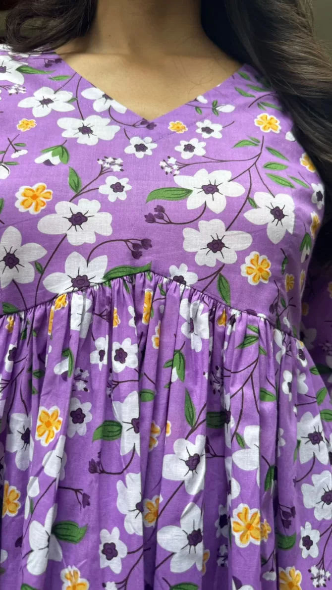 Dahlia Cotton Tunic - Purple