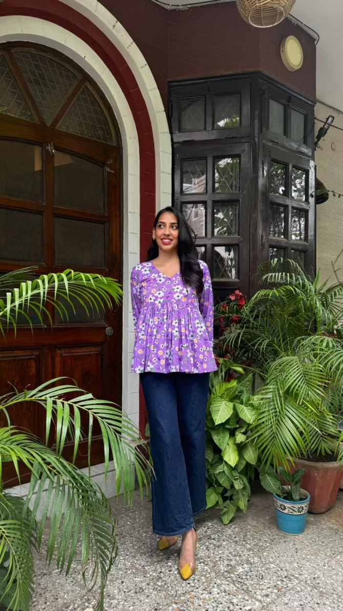 Dahlia Cotton Tunic - Purple